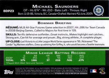 2009 Bowman Draft Picks & Prospects #BDP23 Michael Saunders Back