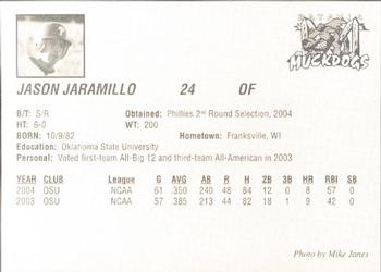 2004 Batavia Muckdogs #NNO Jason Jaramillo Back