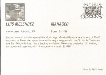 2004 Batavia Muckdogs #NNO Luis Melendez Back