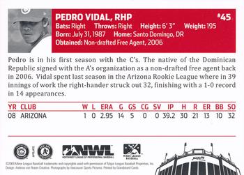 2009 Grandstand Vancouver Canadians #NNO Pedro Vidal Back