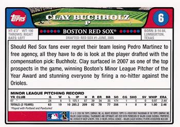 2008 Topps - National Baseball Card Day #6 Clay Buchholz Back