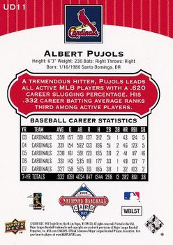 2008 Upper Deck - National Baseball Card Day #UD11 Albert Pujols Back