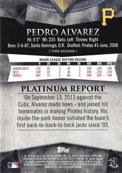 2014 Bowman Platinum - Gold #67 Pedro Alvarez Back