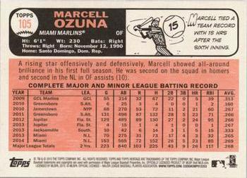 2015 Topps Heritage #105 Marcell Ozuna Back