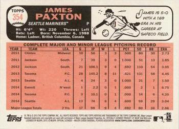 2015 Topps Heritage #354 James Paxton Back