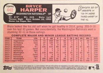 2015 Topps Heritage #440 Bryce Harper Back