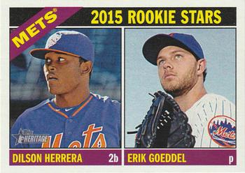 2015 Topps Heritage #67 2015 Rookie Stars (Dilson Herrera / Erik Goeddel) Front