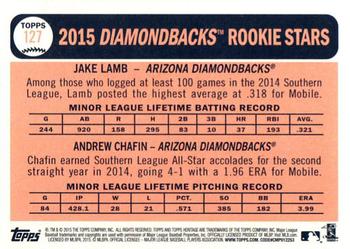 2015 Topps Heritage #127 2015 Rookie Stars (Andrew Chafin / Jake Lamb) Back