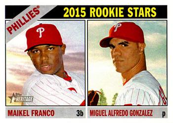 2015 Topps Heritage #254 2015 Rookie Stars (Maikel Franco / Miguel Alfredo Gonzalez) Front