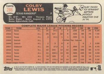 2015 Topps Heritage #286 Colby Lewis Back