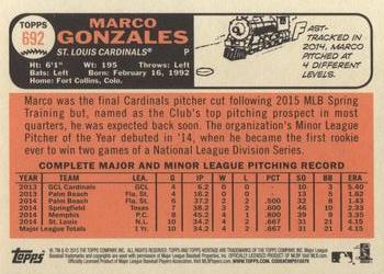 2015 Topps Heritage #692 Marco Gonzales Back