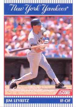 1990 Score New York Yankees #10 Jim Leyritz Front