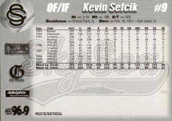 2001 Colorado Springs Sky Sox #NNO Kevin Sefcik Back