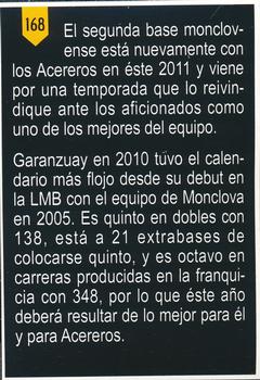 2011 Album Oficial Acereros de Monclova: 1974-2011 #168 Hector Garanzuay Front