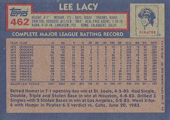 1984 Topps #462 Lee Lacy Back