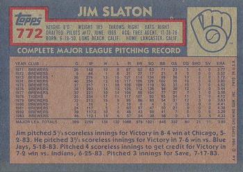 1984 Topps #772 Jim Slaton Back
