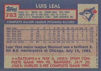 1984 Topps #783 Luis Leal Back