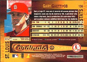 1997 Pinnacle #136 Gary Gaetti Back