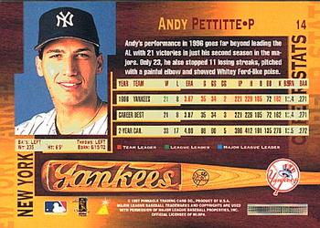 1997 Pinnacle #14 Andy Pettitte Back