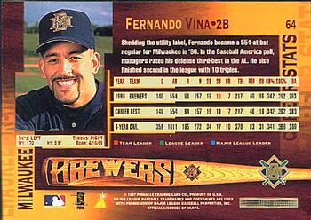 1997 Pinnacle #64 Fernando Vina Back