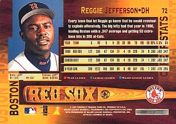 1997 Pinnacle #72 Reggie Jefferson Back