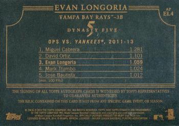 2014 Topps Dynasty #APEL4 Evan Longoria Back