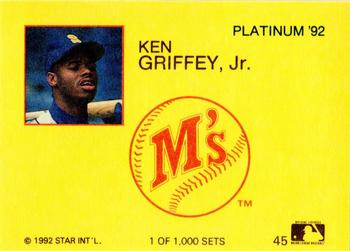 1992 Star Platinum #45 Ken Griffey Jr. Back