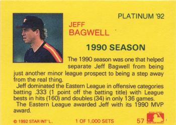 1992 Star Platinum #57 Jeff Bagwell Back
