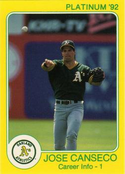 1992 Star Platinum #78 Jose Canseco Front