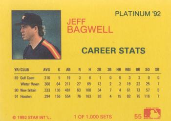 1992 Star Platinum #55 Jeff Bagwell Back