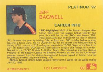 1992 Star Platinum #60 Jeff Bagwell Back