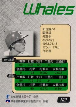 1998 CPBL T-Point Traditional Card Series #112 Chuang-Chen Chueh Back