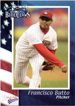 2003 MultiAd Lakewood BlueClaws #5 Francisco Butto Front