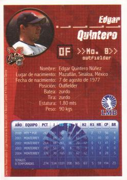 2005 Liga Mexicana de Beisbol #NNO Edgar Quintero Back