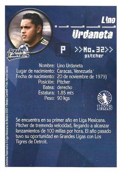 2005 Liga Mexicana de Beisbol #NNO Lino Urdaneta Back