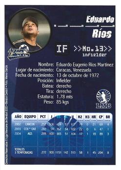 2005 Liga Mexicana de Beisbol #NNO Eduardo Rios Back