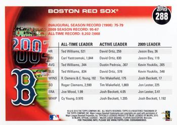 2010 Topps #288 Red Sox Franchise History Back