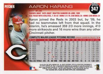2010 Topps #347 Aaron Harang Back