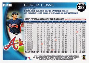 2010 Topps #383 Derek Lowe Back