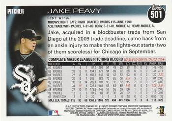 2010 Topps #501 Jake Peavy Back