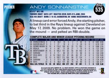 2010 Topps #535 Andy Sonnanstine Back