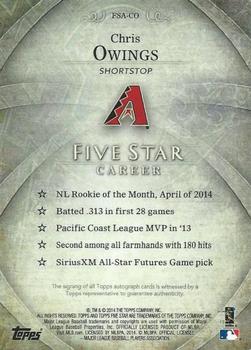 2014 Topps Five Star #FSA-CO Chris Owings Back