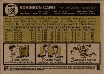 2010 Topps Heritage #180 Robinson Cano Back