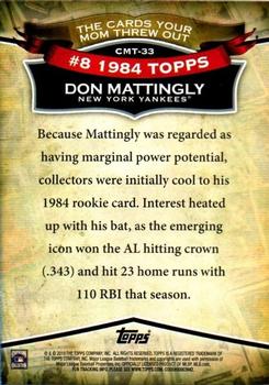 2010 Topps - The Cards Your Mom Threw Out #CMT-33 Don Mattingly Back