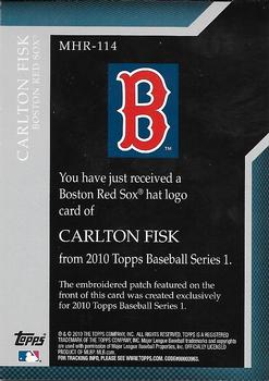 2010 Topps - Manufactured Hat Logo Patch #MHR-114 Carlton Fisk Back