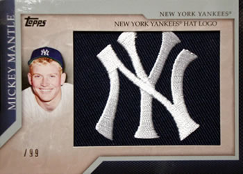 2010 Topps - Manufactured Hat Logo Patch #MHR-21 Mickey Mantle Front