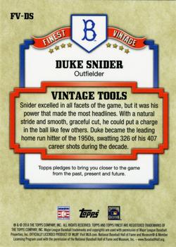 2014 Finest - Vintage Refractors #FV-DS Duke Snider Back