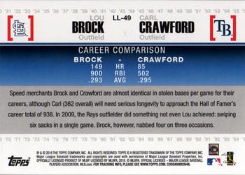 2010 Topps - Legendary Lineage #LL-49 Lou Brock / Carl Crawford Back