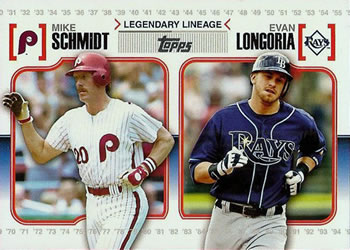 2010 Topps - Legendary Lineage #LL11 Mike Schmidt / Evan Longoria Front