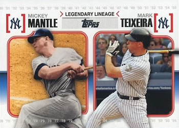 2010 Topps - Legendary Lineage #LL-59 Mickey Mantle / Mark Teixeira Front